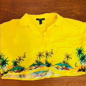Yellow Hawaii shirt from forever 21